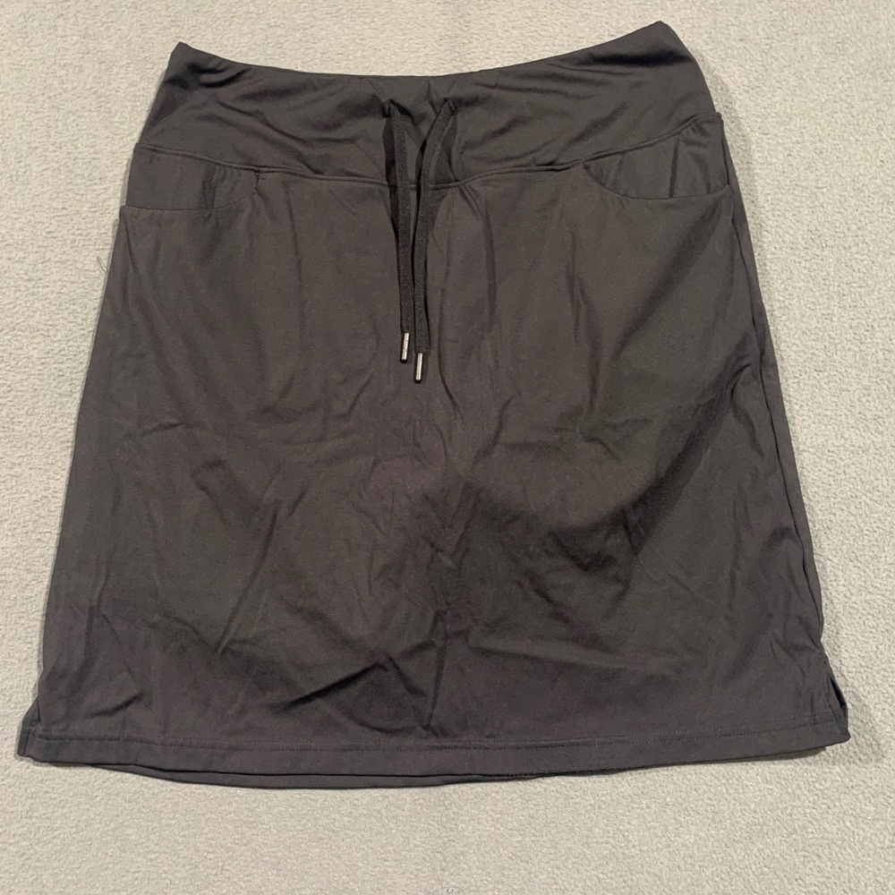 Santiny Womens Black Athletic Skort Built-in Shorts Pockets Size L Golf‎ Tennis